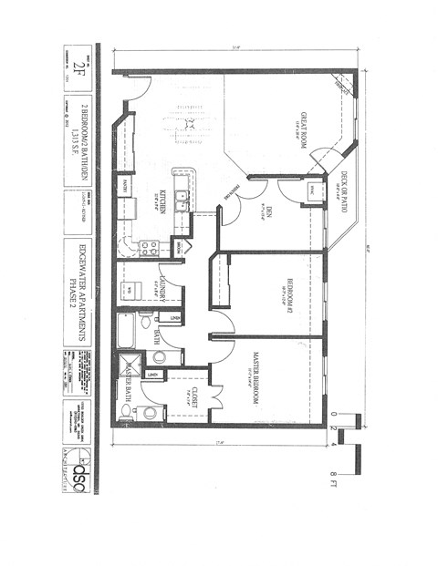 Floor plan for 2 beds, 2 baths, 1313 sqft